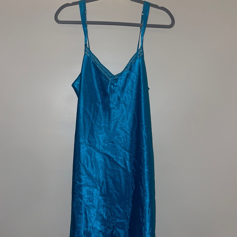 Blue slip dress